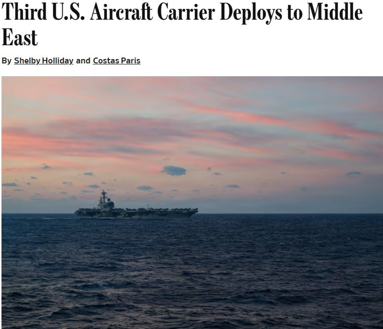 Авианосец США отправляется на Ближний Восток на фоне отсутствия планов по миру