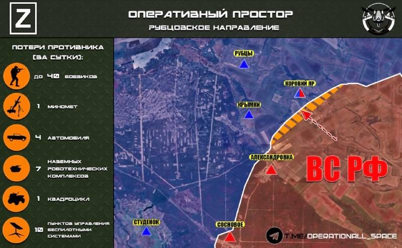 Продвижение ВС РФ на Рубцовском направлении и работа артиллерии по целям