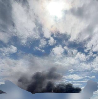 Пожар на подстанции после налёта дронов в Закарпатье