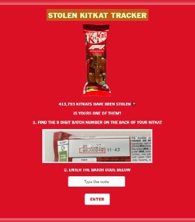 KitKat создал трекер для проверки украденных батончиков