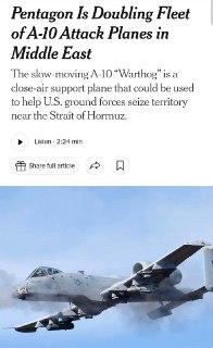 США удваивают количество самолетов A-10 на Ближнем Востоке